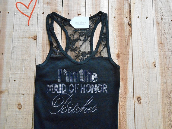Mariage - I'm The Maid of Honor Bitches Tank Top. Bachelorette Party Tank Tops. I'm A Bridesmaid Bitches Tank Top. Bachelorette Party Shirt.