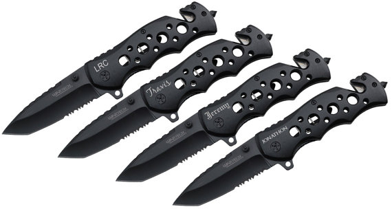 Wedding - Set of 3 Groomsmen Gifts Personalized Knives Rescue Tactical Knife Pocket Knife Best Man Gift Serrated Blade Hunting Knife Christmas Gifts