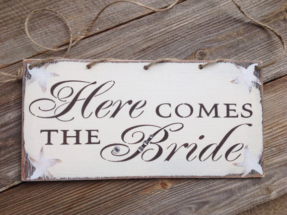 Wedding - Starfish, Here Comes The Bride sign, ring bearer sign, flower girl sign