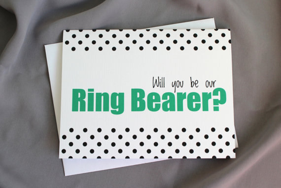زفاف - Will You Be Our Ring Bearer Card - Match Wedding Color and Style