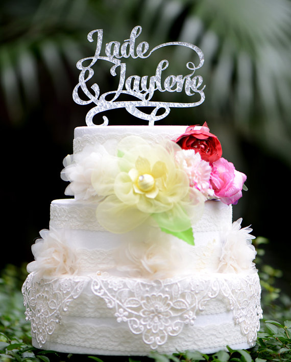 Wedding - Wedding Cake Topper Monogram Mr and Mrs cake Topper Design Personalized with YOUR Last Name 017