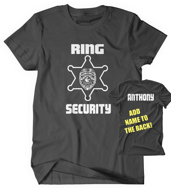Mariage - Custom Ringbearer T-Shirt T Shirt Tees Funny Gift Present Baby Kid Shirt Child Wedding Ring Bearer Toddler Bodysuit Creeper Ring Security