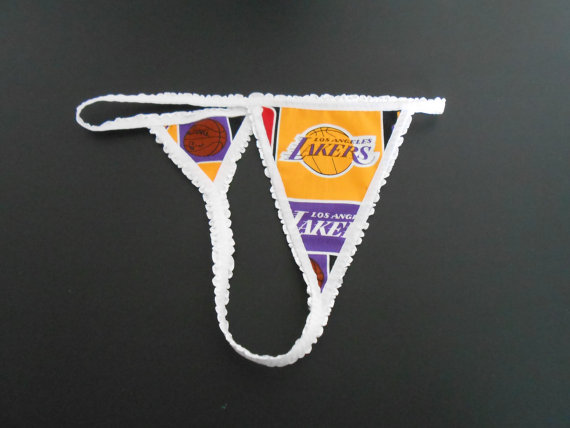Mariage - Los Angeles LA Lakers Thong G String Bachelorette Party Bridal Birthday Wedding Gift Idea Valentine's Day