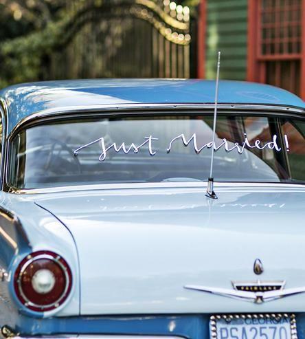Wedding - Papercut Just Married Getaway Car Sign