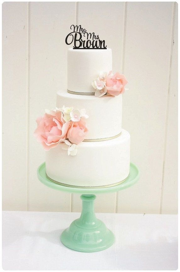 Mariage - Wedding Cake Topper Monogram Mr And Mrs Topper Design Personalized With YOUR Last Name