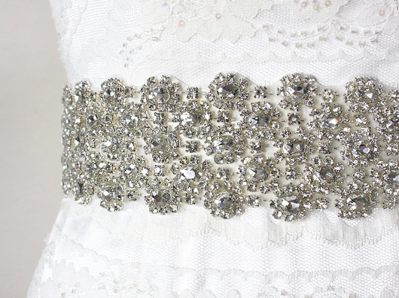 Mariage - ISABELLA - Flamboyant Crystal Rhinestone Bridal Sash, Wedding Beaded Belt, Bridal Belt, Rhinestone Wedding Belts