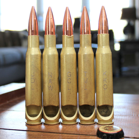 Wedding - Hand Cut Bullet Bottle Opener Made from Genuine 50 Cal. Bullet - Personalized Groomsmen Gift, Gifts for Men, Birthday, Him, Dad, Christmas