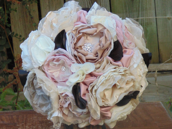 Wedding - Partial Payment Listing for Jennifer/ A Large FabricBridal  Bouquet Package