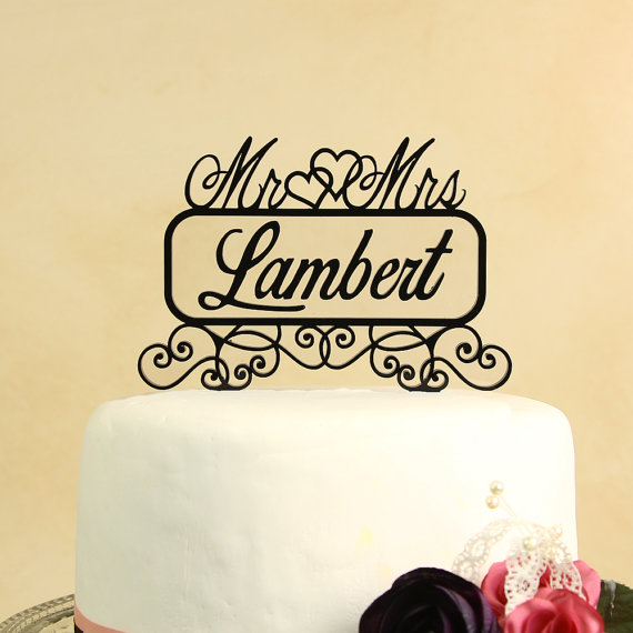 زفاف - Wedding cake topper personalized in your name with floating letters by Distinctly Inspired (style C-5)