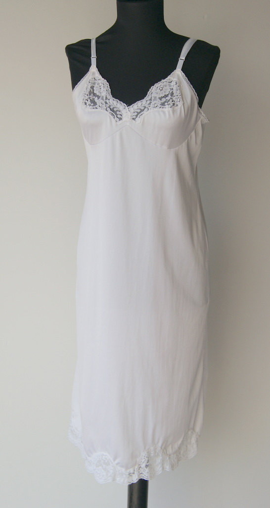 Wedding - Vintage 1960s White Slip Dress by Adonna 36