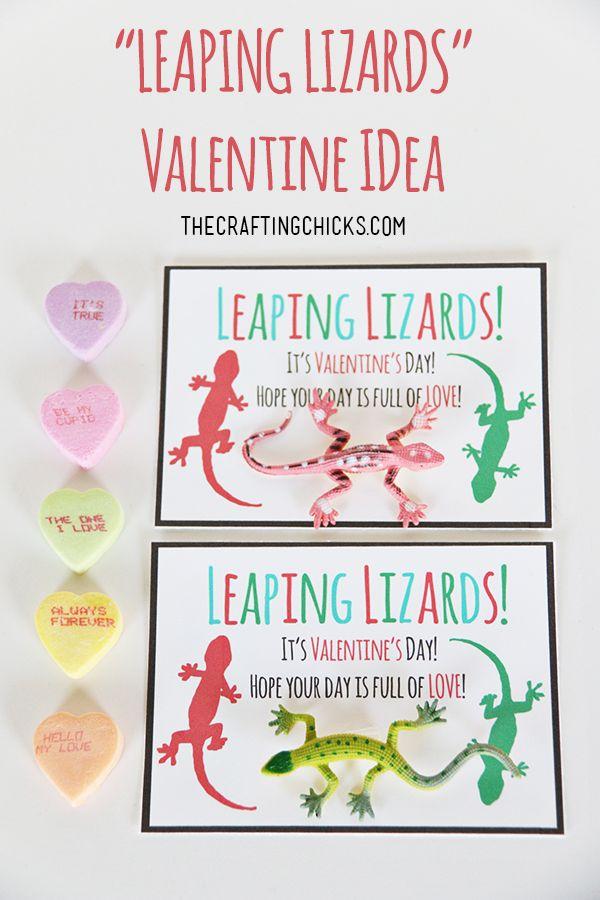 Hochzeit - Leaping Lizard Valentine *Free Printable