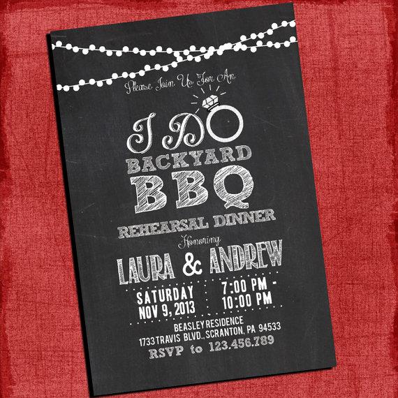 Hochzeit - Printable "I Do" Backyard BBQ Dinner  or  Barbecue Couples/Coed Wedding Shower Invitation-Choose your colors-I Design You Print