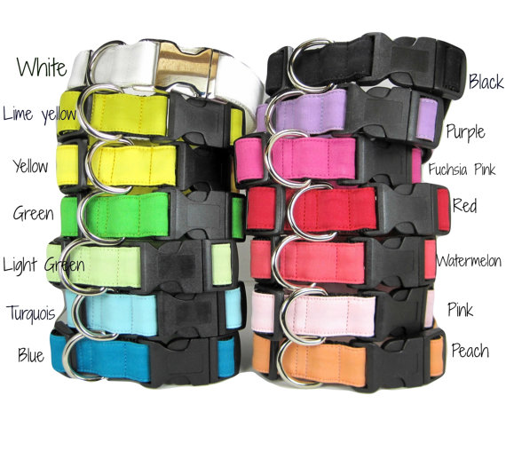 Mariage - Dog Collar- Solid Color  Dog Collar   (Mini,X-Small,Small,Medium ,Large or X-Large Size)- Adjustable