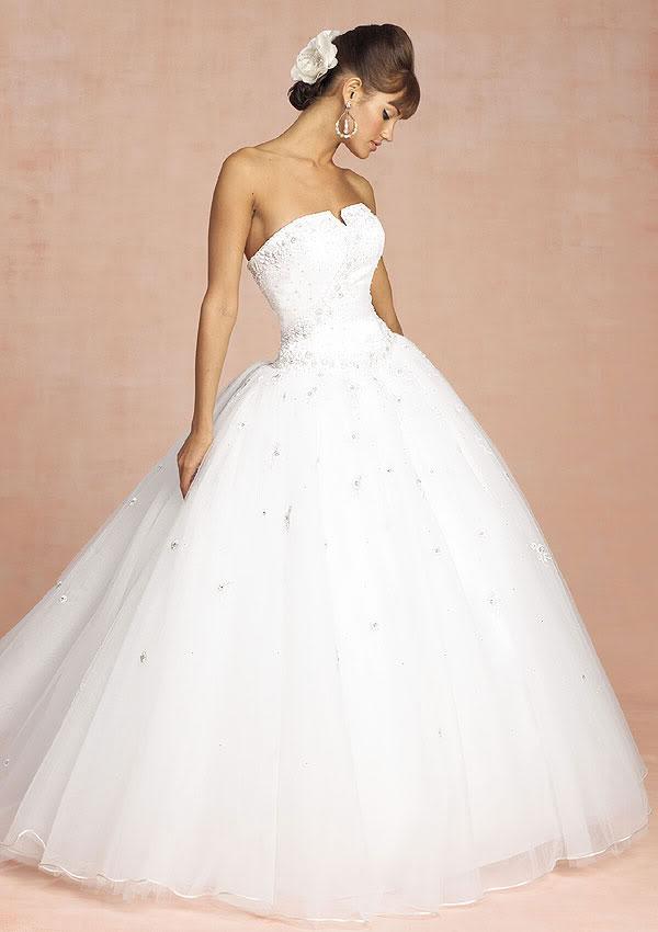 Mariage - organza ball gown strapless princess chapel train wedding dress - Cheap-dressuk.co.uk