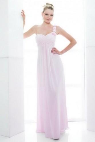 زفاف - Delightful One-Shoulder A-Line Pink Bridesmaid Dress
