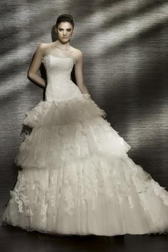 زفاف - Zipper Tantalizing Tulle Applique A-Line Sleeveless Bridal Wedding Dress Lace