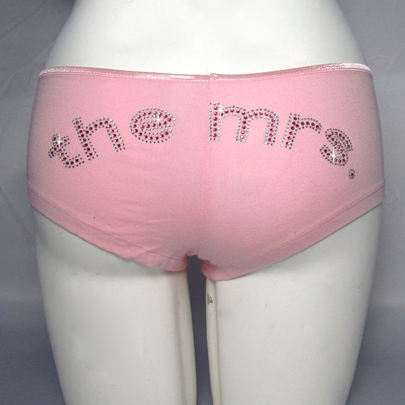 زفاف - The Mrs. Boyshort - Bridal Hotshort - Bridal Lingerie - Bridal Underwear with Crystals
