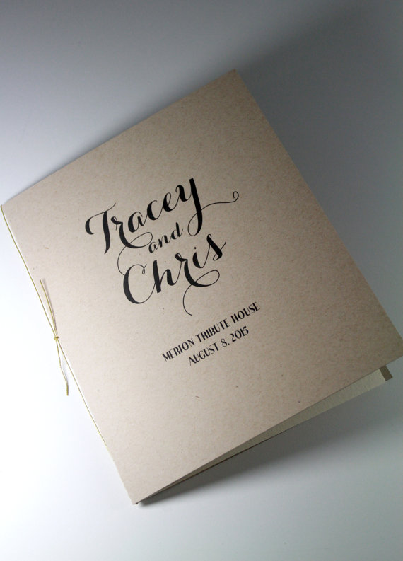 Kraft Paper Ceremony Program Printed Programs Rustic Wedding