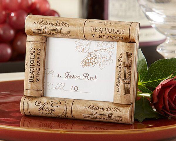 Hochzeit - Wine Cork Place Card/Photo Frame