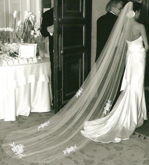 Hochzeit - Beautiful Applique Lace Veil