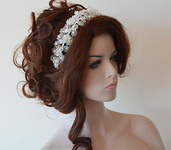 Wedding - Marriage Bridal Hair Crown, Wedding Crystal Beads Tiara, Wedding Headband, Wedding Crown, Bridal Hair Accessory, Wedding hair Accessory