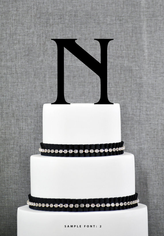 Hochzeit - Personalized Monogram Initial Wedding Cake Toppers -Letter N, Custom Monogram Cake Toppers, Unique Cake Toppers, Traditional Initial Toppers