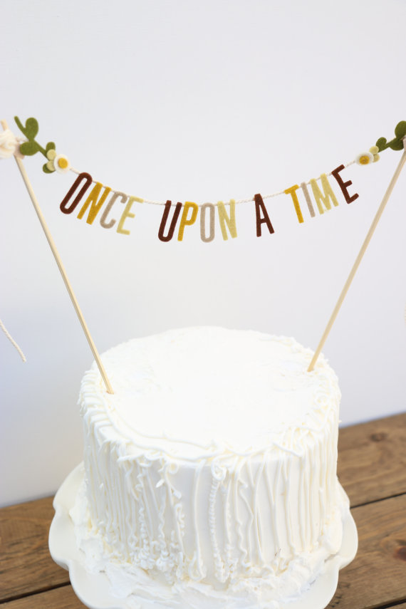 Wedding - Wedding Cake Banner - Wedding Cake Topper - Once Upon a Time Cake Banner - Wedding Cake Topper: Rustic Hues