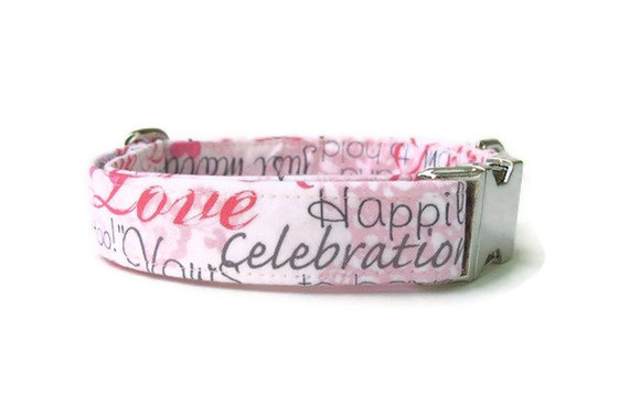 Hochzeit - Wedding Dog Collar in Pink