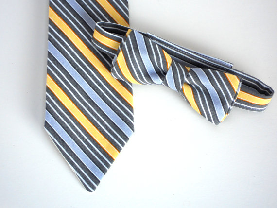 زفاف - Yellow and gray tie, ring bearer outfit, boys wedding outfit, boys tie, toddler neck tie, baby boy bow tie, little boy tie, kids ties