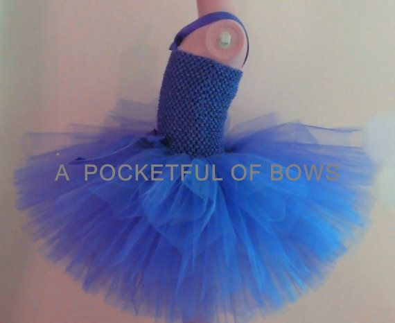 Mariage - Royal Blue Flower Girl Dress, Girls Formal Tutu Dress, Royal Blue Wedding Tutu