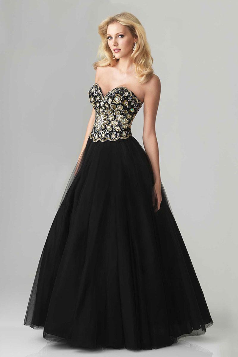 Mariage - Timeless Bodice Long Patterned Strapless Sexy Prom Dress