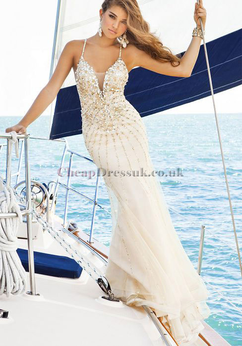 Wedding - trumpet chiffon criss cross spaghetti straps modern prom dress - Cheap-dressuk.co.uk