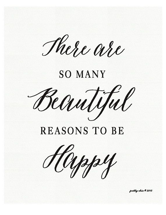 Hochzeit - So Many Reasons Print - There Are So Many Beautiful Reasons To Be Happy - Art Print - Gold - Gray