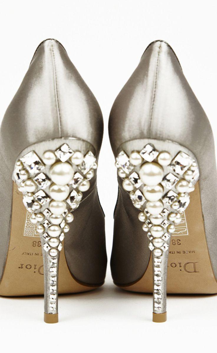 Mariage - Christian Dior Silver And Crystal Peeptoe