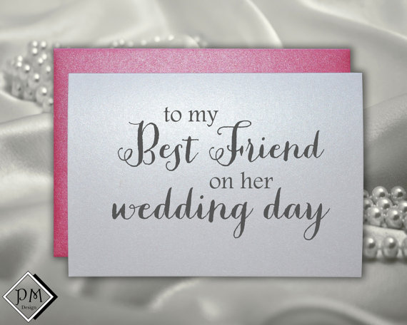 زفاف - Wedding card to best friend, bridal shower cards bestie engagement party card Bff bachelorette card wedding day gift note for wedding gift