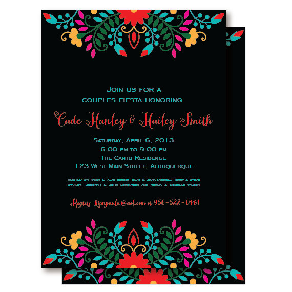 Mariage - Fiesta Mexican Couples Shower / Rehearsal Dinner Invitation