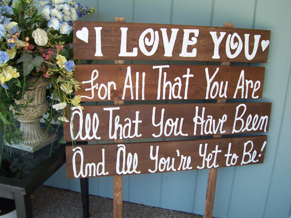Mariage - Wedding Signs I Love You Huge rustic wooden beach decorations country farm signage Outdoor reclaimed decor