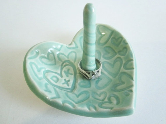 Wedding - Personalized ceramic ring holder, ring dish, Wedding ring holder, engagement  gift for couples