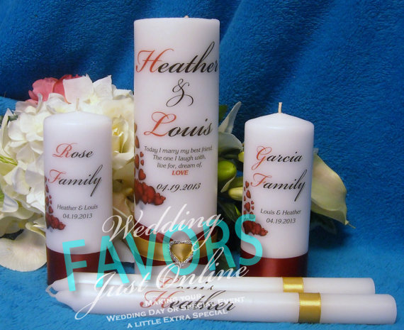 Hochzeit - Unity Candle Set Personalized