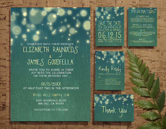 Hochzeit - Rustic Garden Light Wedding Invitation Set/Suite, Invites, Save the date, RSVP, Thank You Cards, Response Cards, Printable/PDF/Printed