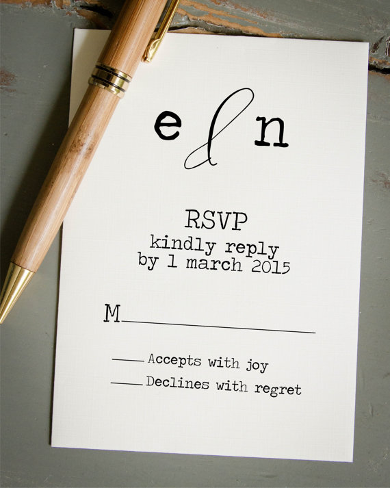 Wedding - Wedding RSVP Card, DIY Wedding Invitation Stamp, Custom Rubber Stamp, Personalized Stamp, Custom Stamp, Self-Inking Stamp, Typewriter