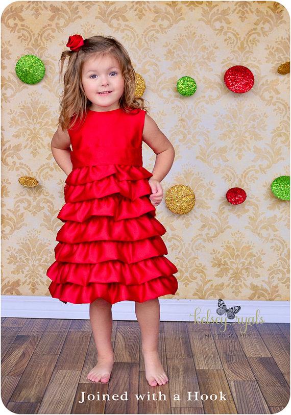 زفاف - Vivienne Party Dress: Ruffle Dress Pattern, Christmas Dress Pattern, Flower Girl Dress Pattern, Girls, Baby, Toddler