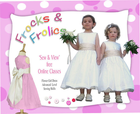 Wedding - Sewing pattern - Flower Girl Dress Pattern (Age7, 8,9 & 10) - Video Instructions - For US letter Size (8.5x11) Paper
