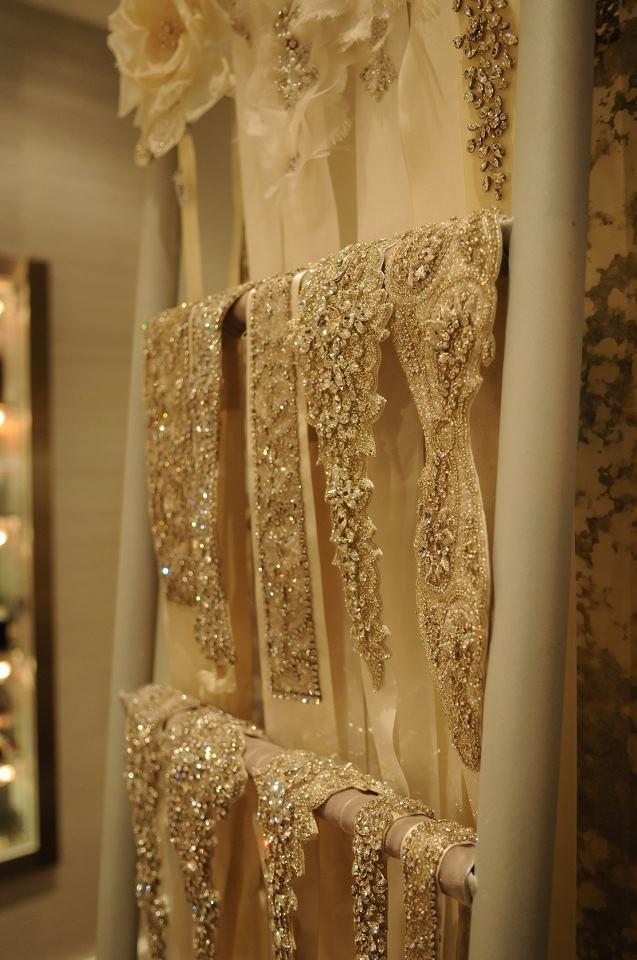 Hochzeit - Baroque Gold Applique For Wedding Gown Belt Or Fashion