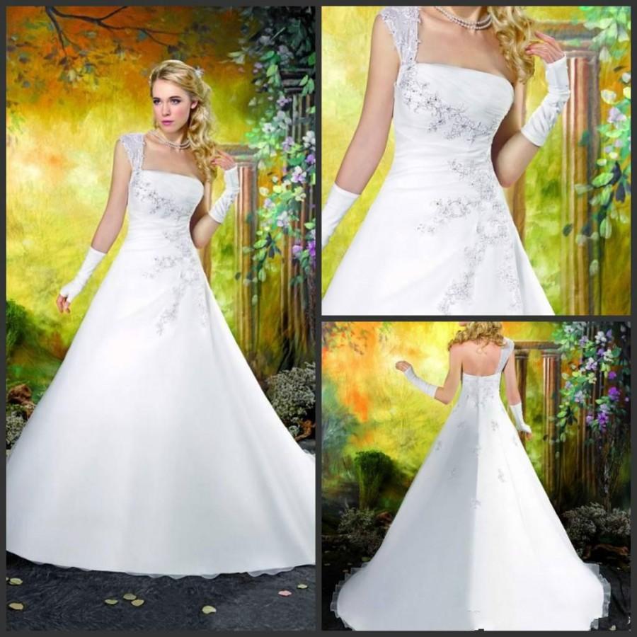 Свадьба - Dreams 2014 Gorgeous Romantic Bridal Dresses One-Shoulder Wedding Dresses Bridal Gowns Chapel Train Online with $112.88/Piece on Hjklp88's Store 