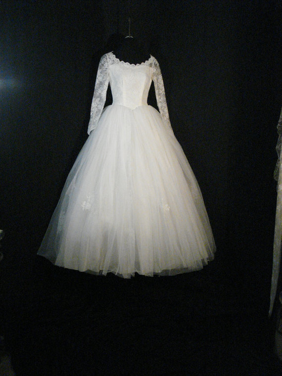 Hochzeit - White Tulle Wedding Dress Bridal Full Adeline Dress XS S