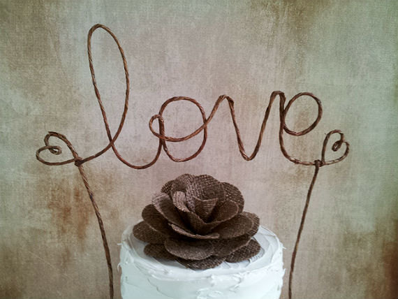 Mariage - Rustic LOVE Wedding Cake Topper Banner - Rustic Wedding Cake Decoration, Shabby Chic Wedding Decoration, Love Barn Wedding Cake Topper