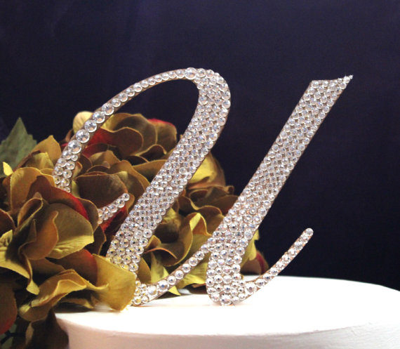 Wedding - Monogram Wedding Cake Topper GOLD "U" Ready-To-Ship