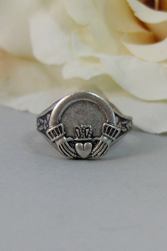 Wedding - Irish Love,Ring,Claddaugh,Silver Ring,Claddaugh Ring,Irish,Lucky,Love,Engagement Ring.Handmade jewelery by valleygirldesigns.