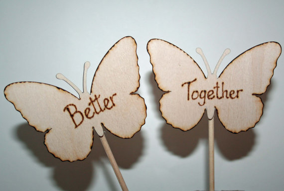 زفاف - Better Together Cake Topper Butterfly Wedding Theme Wedding Cake Topper